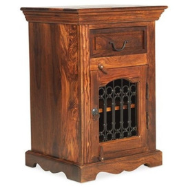 Indian Sheesham Solid Wood Right Hand Facing Bedside Cabinet, 1 Drawer