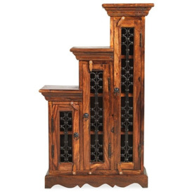 Indian Sheesham Solid Wood Highest Right CD Step Step Storage Unit - thumbnail 2
