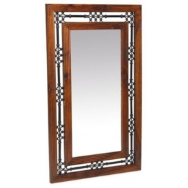 Indian Sheesham Solid Wood Rectangular Mirror - 70cm x 115cm - thumbnail 1