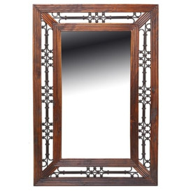 Indian Sheesham Solid Wood Rectangular Mirror - 106cm x 72cm - thumbnail 3