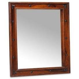 Indian Sheesham Solid Wood Thakat Rectangular Mirror - 72cm x 62cm - thumbnail 1