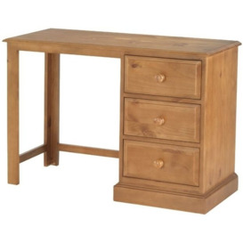 Henbury Lacquered Pine Dressing Table - 3 Drawers Single Pedestal - thumbnail 2