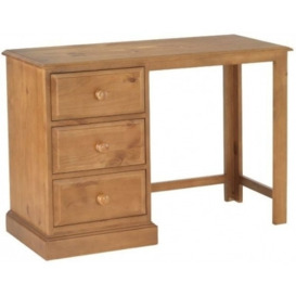 Henbury Lacquered Pine Dressing Table - 3 Drawers Single Pedestal - thumbnail 1