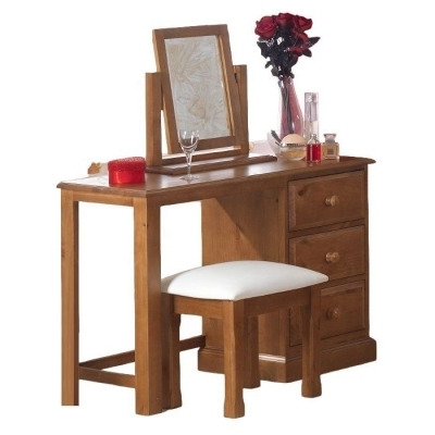 Henbury Lacquered Pine Dressing Table Set with Stool and Mirror - image 1