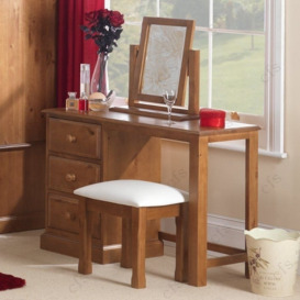 Henbury Lacquered Pine Dressing Table Set with Stool and Mirror - thumbnail 2