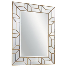 Reign Gold Rectangular Mirror - 89cm x 118cm - thumbnail 1
