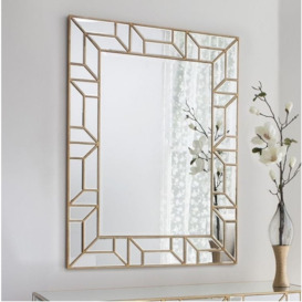 Reign Gold Rectangular Mirror - 89cm x 118cm - thumbnail 2