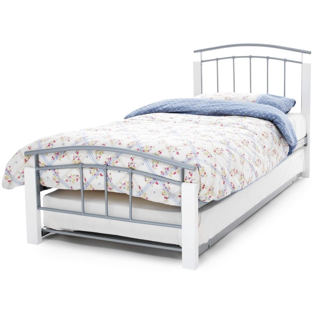 Serene Tetras Metal Guest Bed - White and Silver