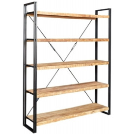 Cosmo Natural Industrial Open Large Bookcase