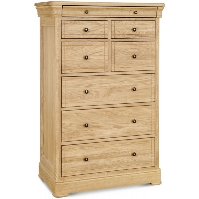 Clemence Richard Moreno Oak 8 Drawer Tall Wide Chest - image 1