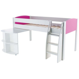 Stompa Pink Mid Sleeper with Pull Out Desk