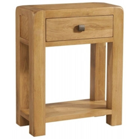 Curve Oak 1 Drawer Small Console Table - thumbnail 1