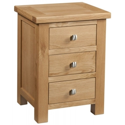 Appleby Oak 3 Drawer Bedside Cabinet - image 1