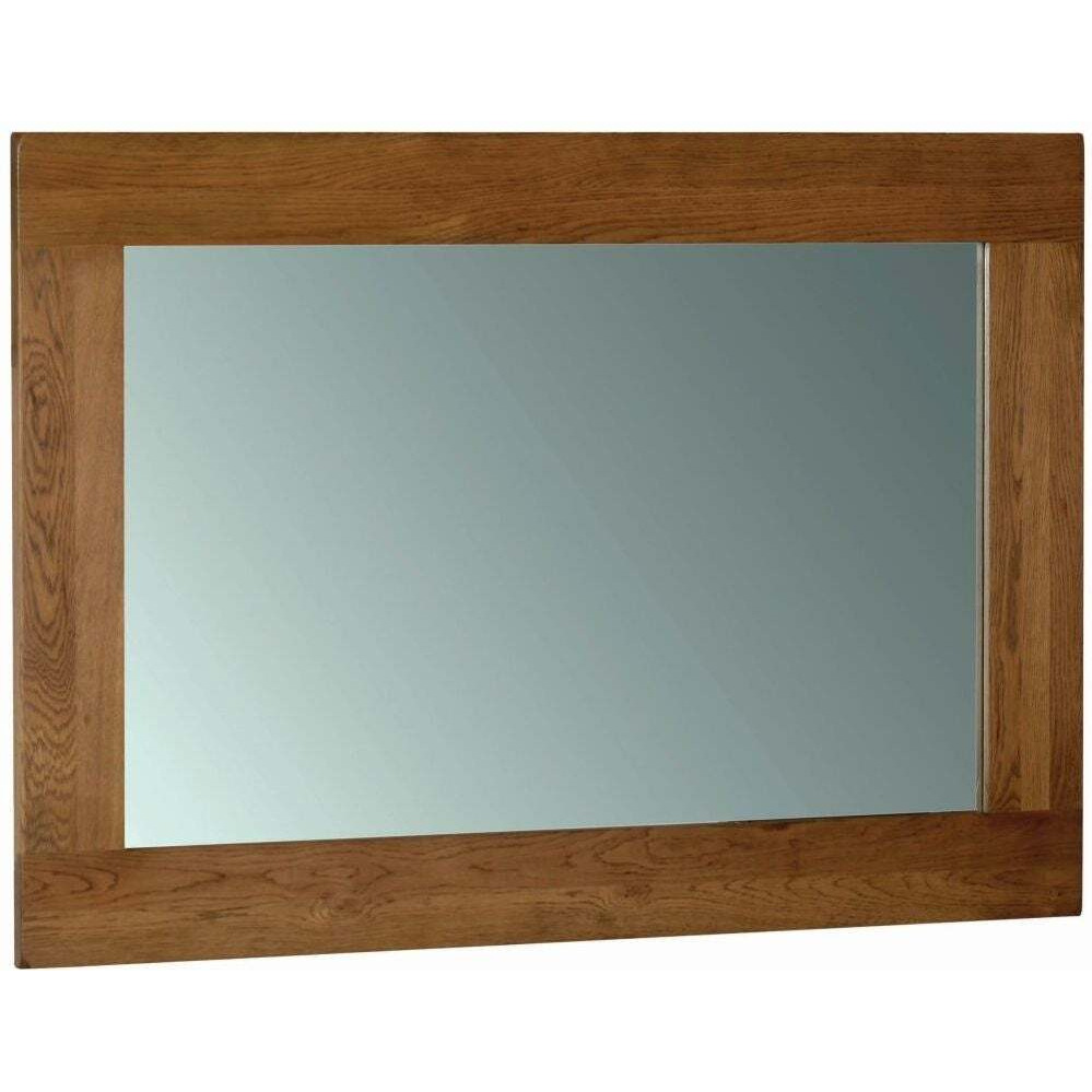 Rustic Oak Rectangular Wall Mirror - 130cm x 90cm - image 1