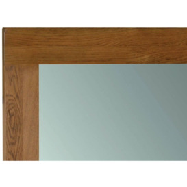 Rustic Oak Rectangular Wall Mirror - 130cm x 90cm - thumbnail 2