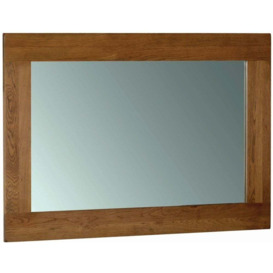 Rustic Oak Rectangular Wall Mirror - 130cm x 90cm - thumbnail 1