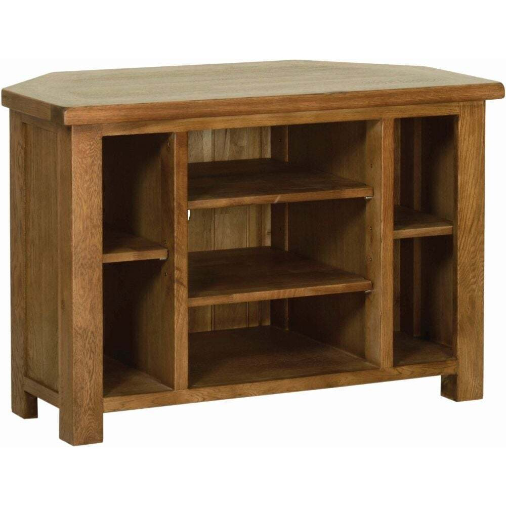 Rustic Oak Corner TV Cabinet - image 1