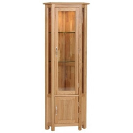 Nimbus Oak Corner Display Cabinet - thumbnail 1