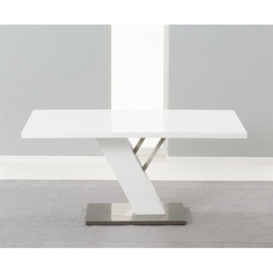 Frida White High Gloss Dining Table and 4 Meghan Black Chairs - thumbnail 3