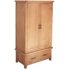 Hampshire Oak 2 Door 1 Drawer Wardrobe