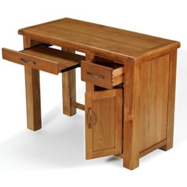 Arles Oak Single Pedestal Computer Desk - 1 Drawer - thumbnail 2