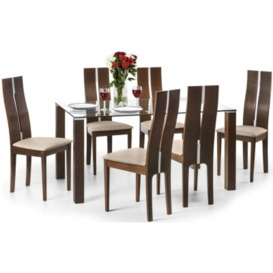 Cayman Glass 6 Seater Dining Set with 6 Chairs - thumbnail 1