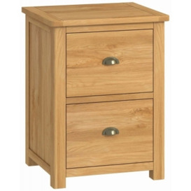 Portland Oak 2 Drawer Filing Cabinet - thumbnail 1