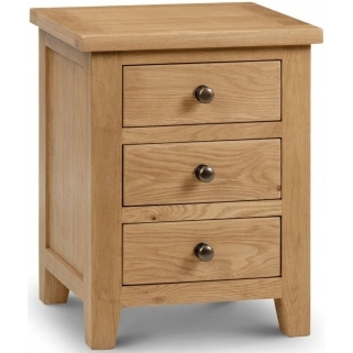 Marlborough Oak 3 Drawer Bedside Cabinet - image 1