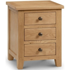 Marlborough Oak 3 Drawer Bedside Cabinet - thumbnail 1