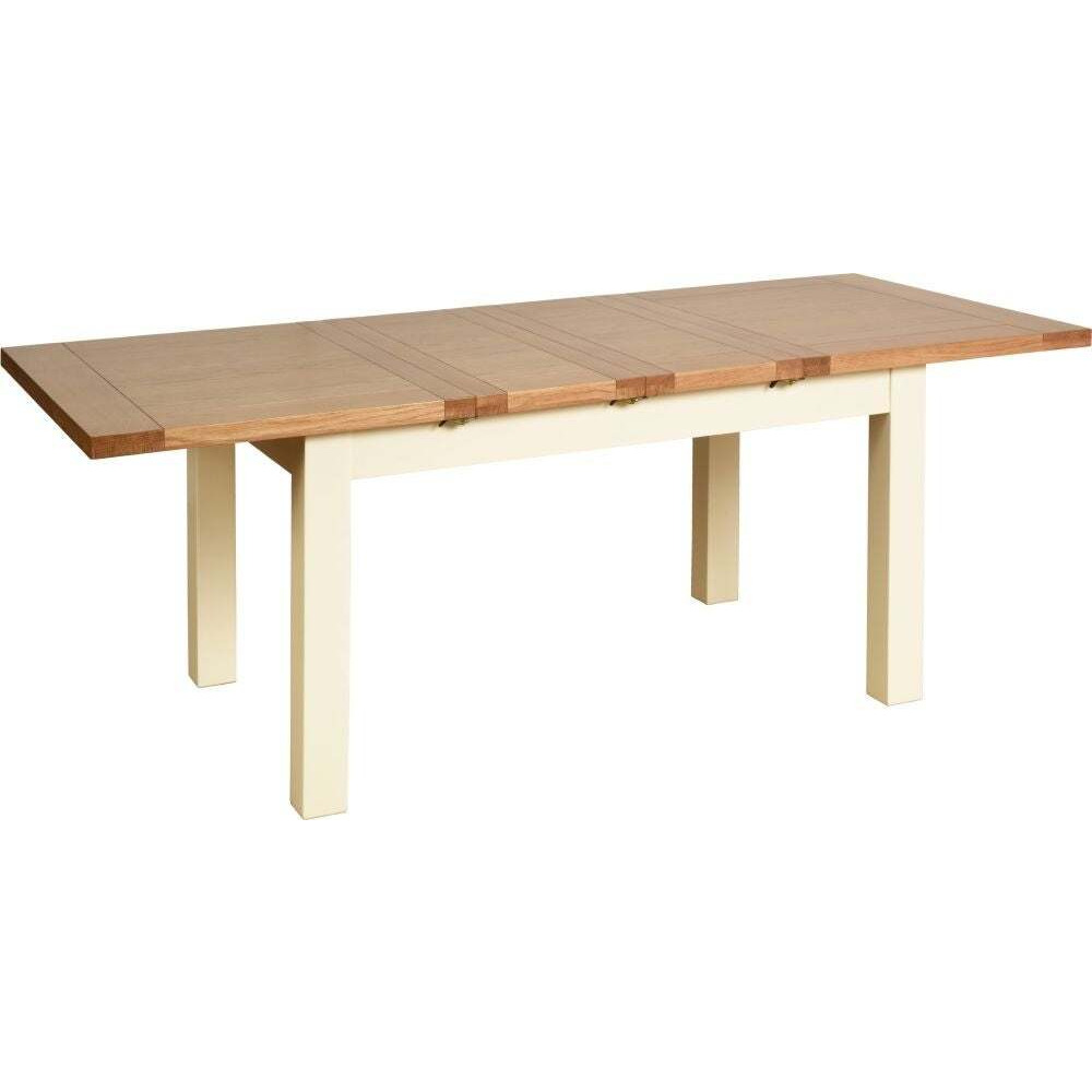 Lundy Ivory Painted Dining Table with Two Extensions - image 1