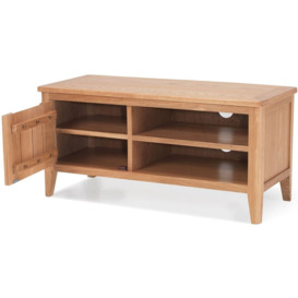 Asby Scandinavian Style Oak Small TV Unit, 95cm W with Storage for Television Upto 32in Plasma - thumbnail 2