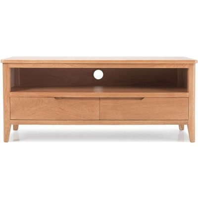 Asby Scandinavian Style Oak TV Unit, 120cm W with Storage for Television Upto 43in Plasma - image 1