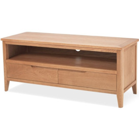 Asby Scandinavian Style Oak TV Unit, 120cm W with Storage for Television Upto 43in Plasma - thumbnail 3