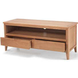 Asby Scandinavian Style Oak TV Unit, 120cm W with Storage for Television Upto 43in Plasma - thumbnail 2