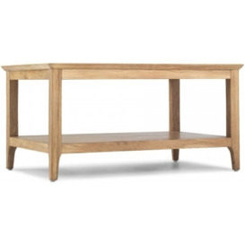 Wadsworth Waxed Oak Large Coffee Table with Bottom Shelf
