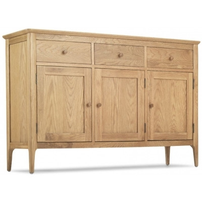 Wadsworth Waxed Oak Medium Sideboard, 135cm with 3 Doors and 3 Drawers - image 1