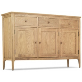 Wadsworth Waxed Oak Medium Sideboard, 135cm with 3 Doors and 3 Drawers - thumbnail 1