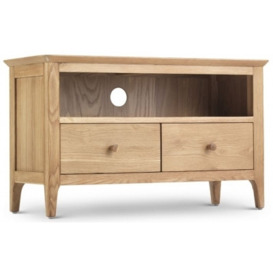 Wadsworth Waxed Oak TV Unit, 87cm W with Storage for Television Upto 32in Plasma