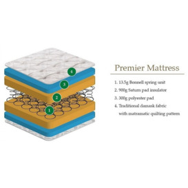 Premier Quilted Mattress - Comes in Small Single, Single, Double and Queen Size - thumbnail 2