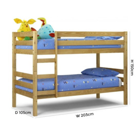 Wyoming Low Sheen Lacquer Pine Bunk Bed - thumbnail 2