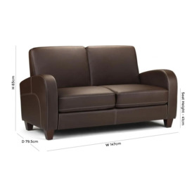 Vivo Brown Leather 2 Seater Sofa - thumbnail 3