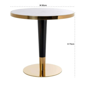 Osteria Faux Marble Round Dining Table - 80cm - thumbnail 3