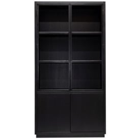 Oakura Black Oak 2 Door Display Cabinet