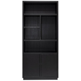 Oakura Black Oak 2 Door Bookcase - thumbnail 1
