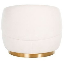 Teddy White Faux Sheep and Brushed Gold Swivel Easy Chair - thumbnail 3