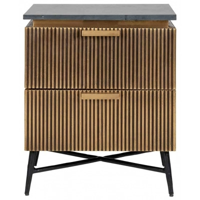 Ironville Gold Bedside Cabinet 2 Drawers - image 1