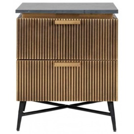 Ironville Gold Bedside Cabinet 2 Drawers - thumbnail 1