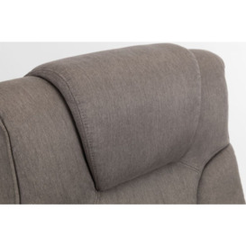 Malmo Grey Linen Fabric Swivel Recliner Chair with Footstool - thumbnail 2