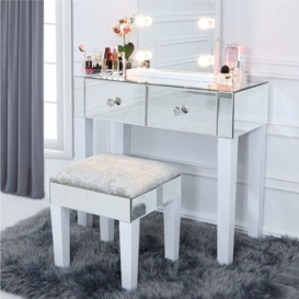 Value Harlow Mirrored Dressing Table Stool - thumbnail 2