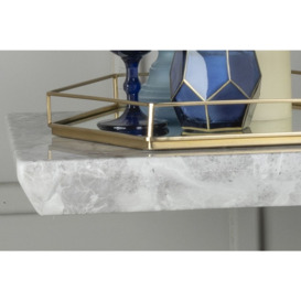 Milan Marble Console Table Grey Rectangular Top with Triangular Pedestal Base - thumbnail 2